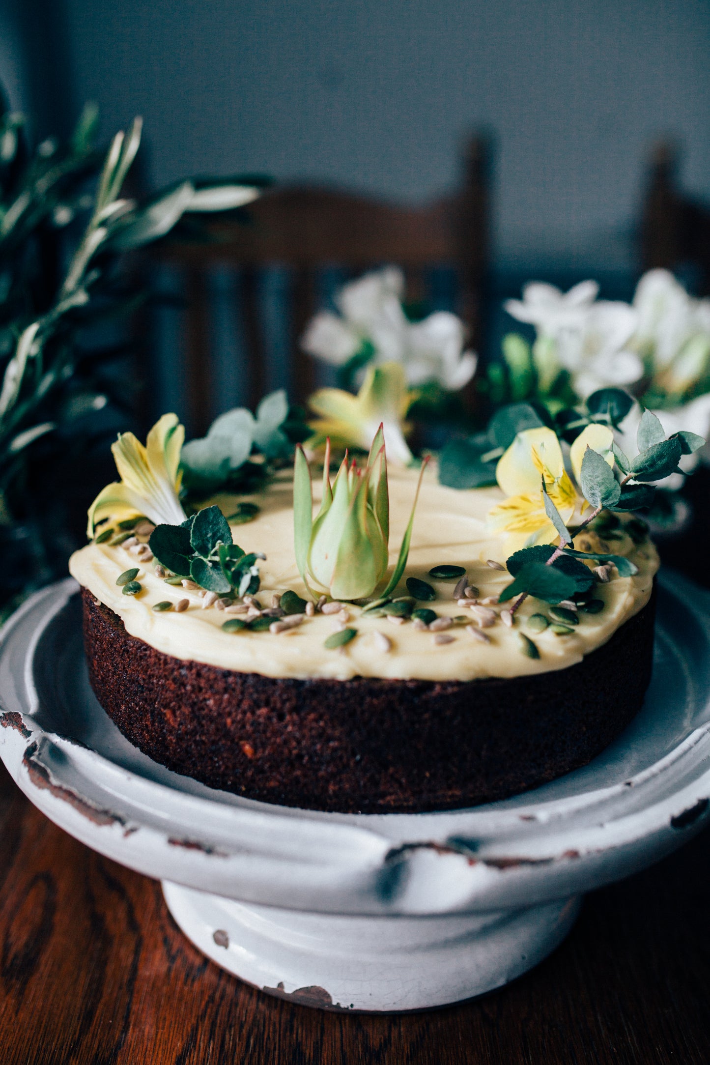 Carrot Walnut & Hemp Cake with Citrus Cream Cheese Icing